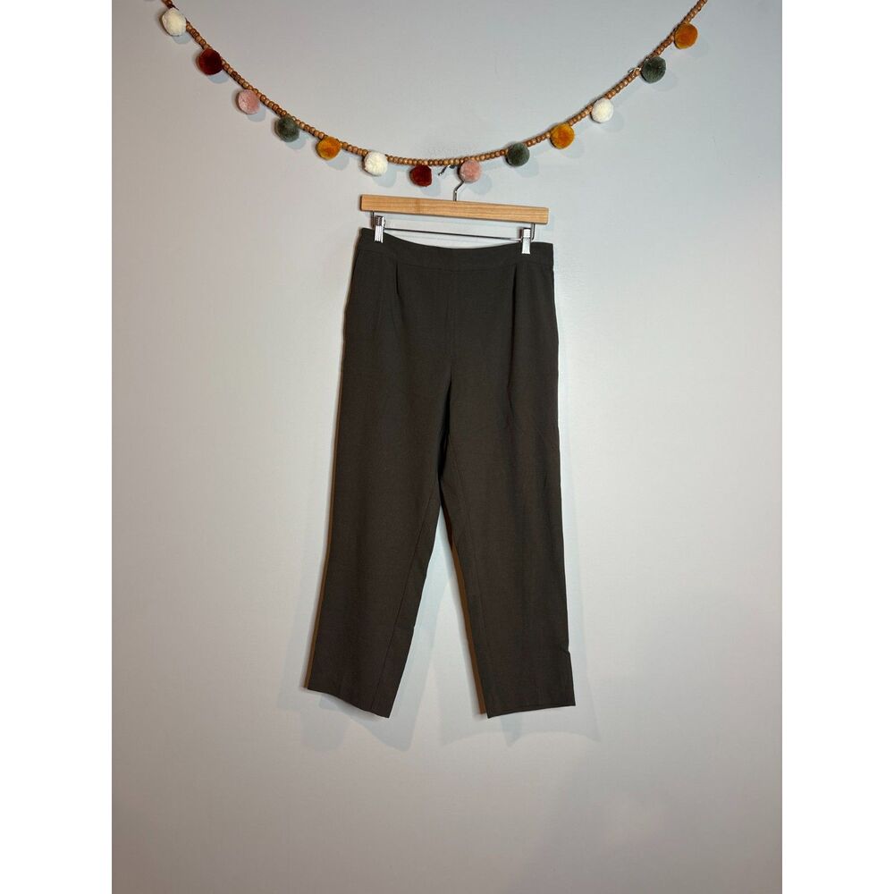 H&M dark green textured pull on pants